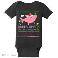 Christmas Mommy Shark Baby Bodysuit thumb 0