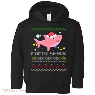 Christmas Mommy Shark Toddler Hoodie