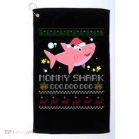Christmas Mommy Shark Golf Towel thumb 0