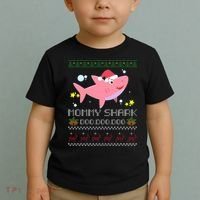 Christmas Mommy Shark Toddler T-Shirt thumb 2