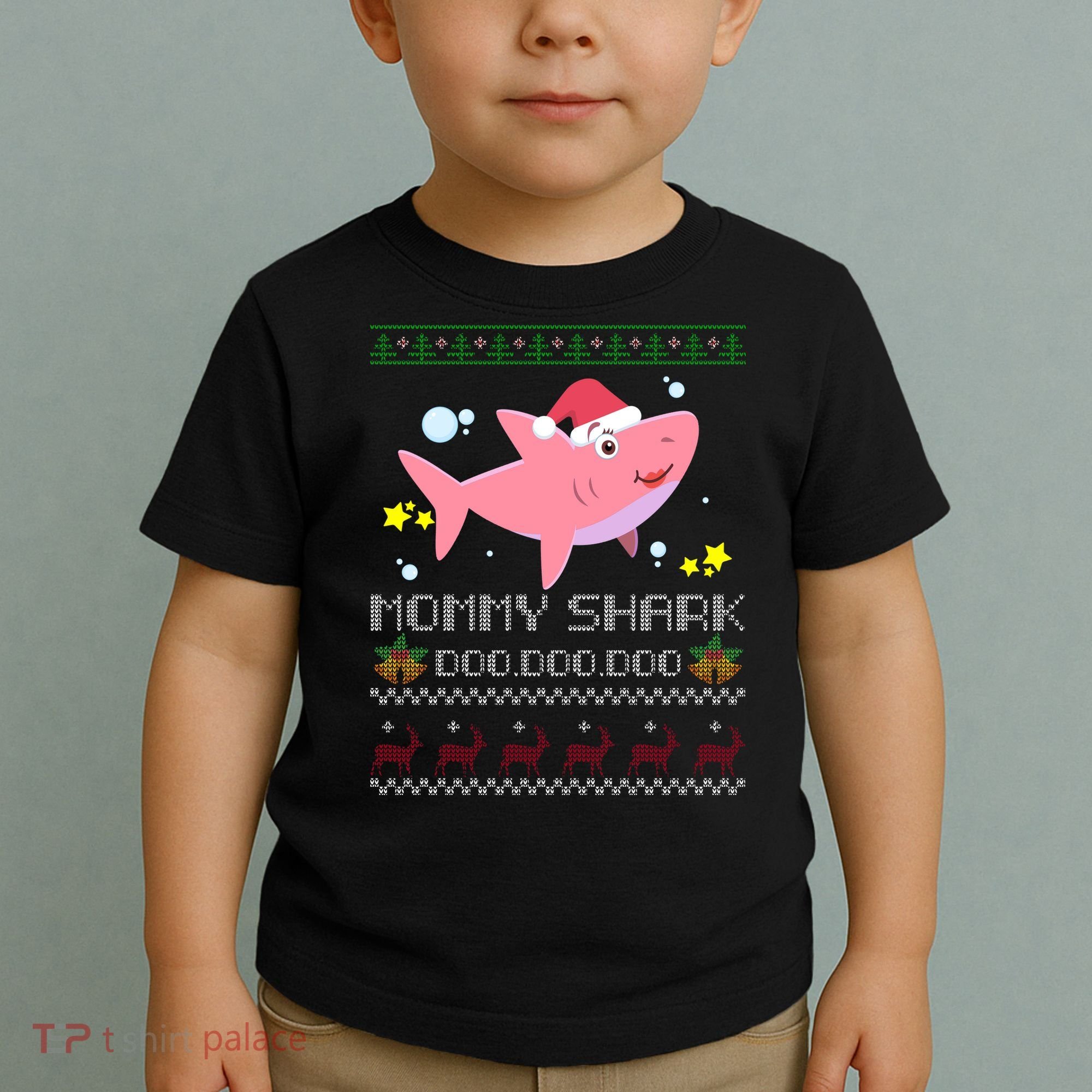 Christmas Mommy Shark Toddler T-Shirt