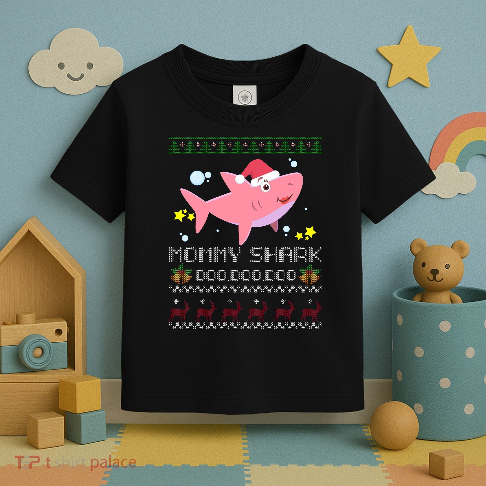 Christmas Mommy Shark Toddler T-Shirt
