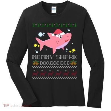 Christmas Mommy Shark Women's Long Sleeve Shirt