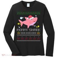 Christmas Mommy Shark Women's Long Sleeve Shirt thumb 0