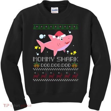 Christmas Mommy Shark Kids Sweatshirt