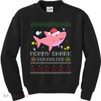 Christmas Mommy Shark Kids Sweatshirt thumb 0