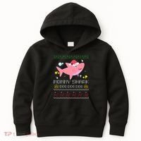 Christmas Mommy Shark Kids Hoodie thumb 0
