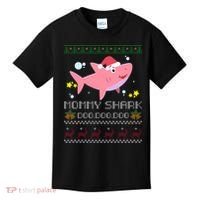 Christmas Mommy Shark Kids T-Shirt thumb 0