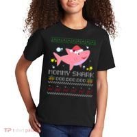 Christmas Mommy Shark Kids T-Shirt thumb 2