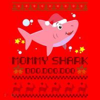 Christmas Mommy Shark Santa Hat thumb 1