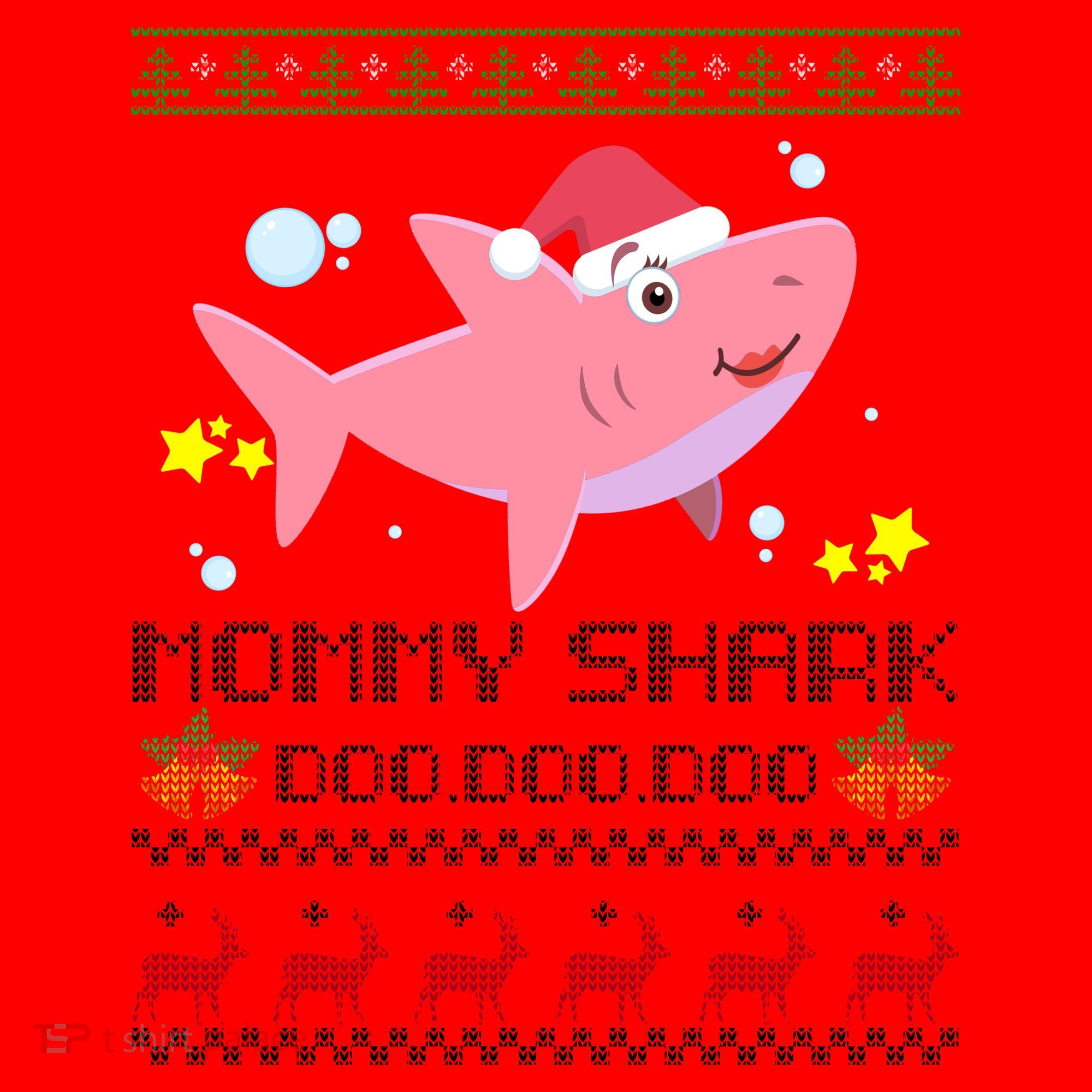 Christmas Mommy Shark Santa Hat