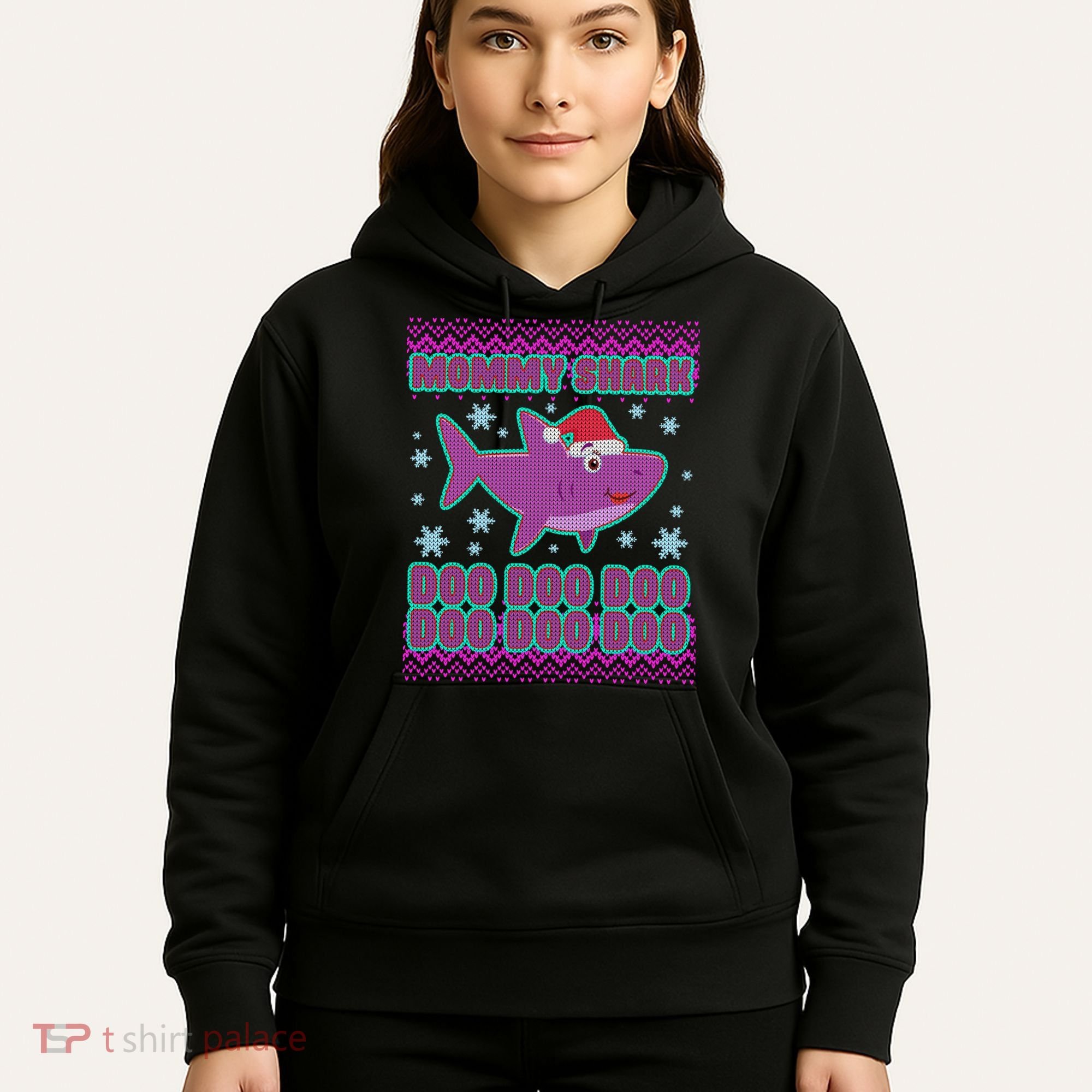 Christmas Mommy Shark Doo Doo Doo Hoodie
