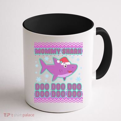 Christmas Mommy Shark Doo Doo Doo Coffee Mug back