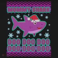 Christmas Mommy Shark Doo Doo Doo Toddler Hoodie thumb 2