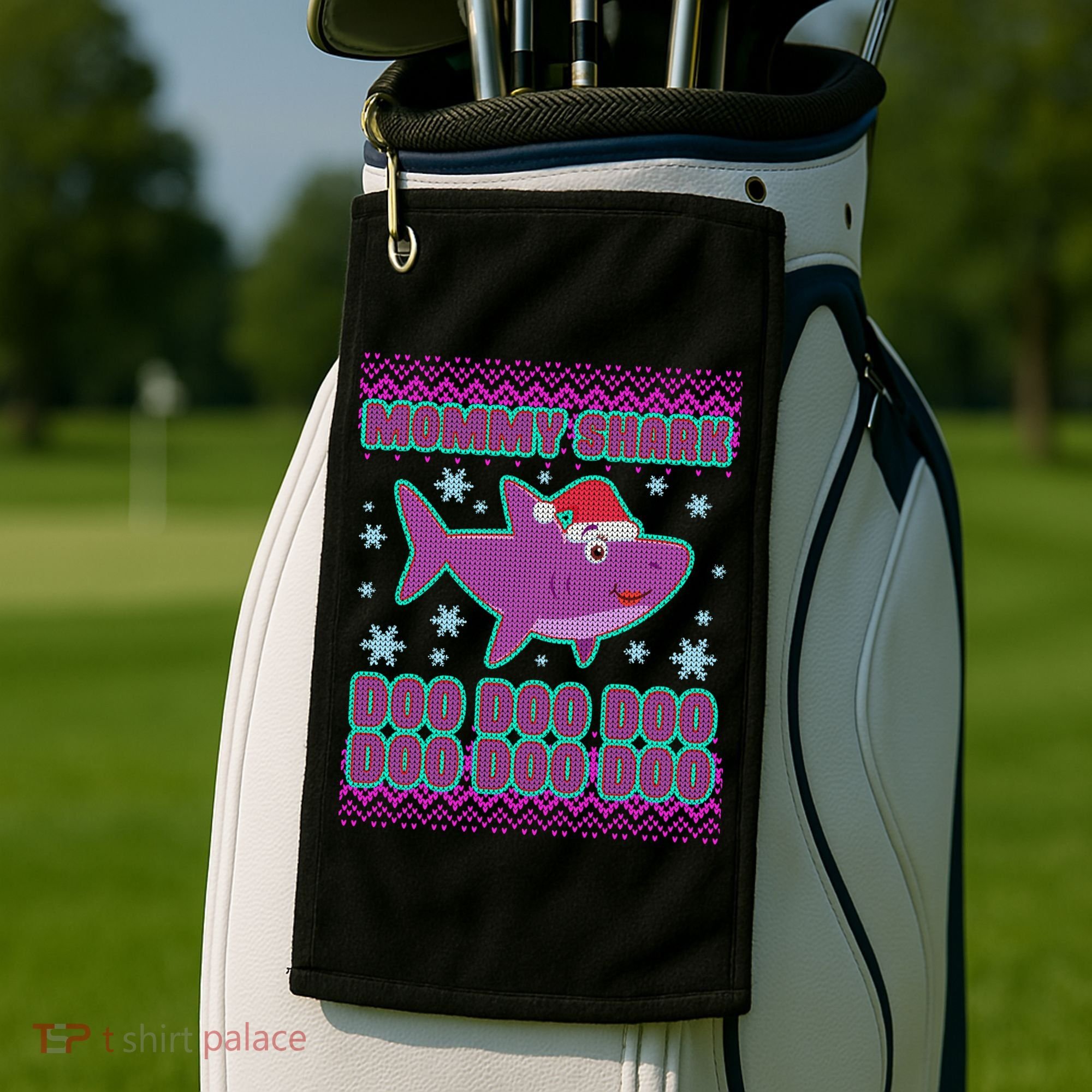 Christmas Mommy Shark Doo Doo Doo Golf Towel