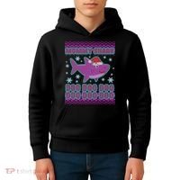 Christmas Mommy Shark Doo Doo Doo Kids Hoodie thumb 4
