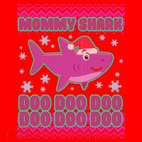 Christmas Mommy Shark Doo Doo Doo Santa Hat thumb 1