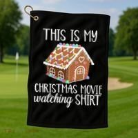 Christmas Movie Watching Golf Towel thumb 1
