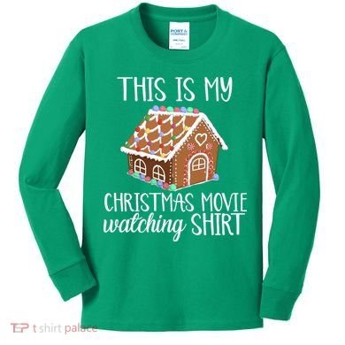 Christmas Movie Watching Kids Long Sleeve Shirt