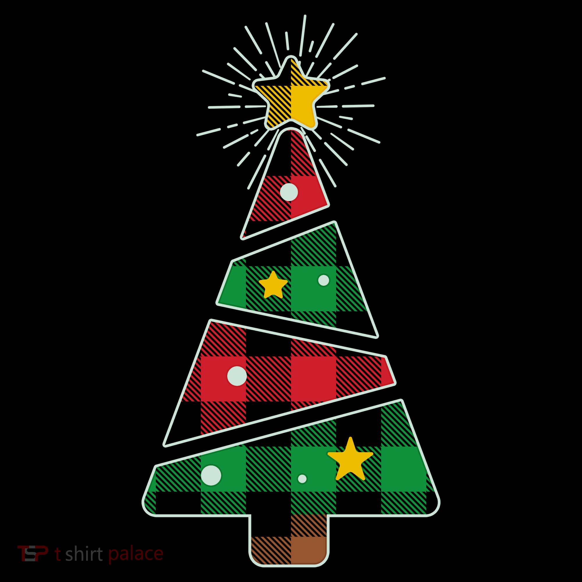 Christmas Multi Plaid Tree Doggie Tank