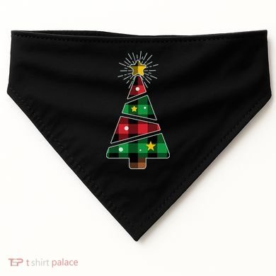 Christmas Multi Plaid Tree USA-Made Doggie Bandana