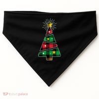 Christmas Multi Plaid Tree USA-Made Doggie Bandana thumb 0