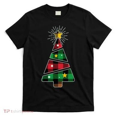 Christmas Multi Plaid Tree T-Shirt