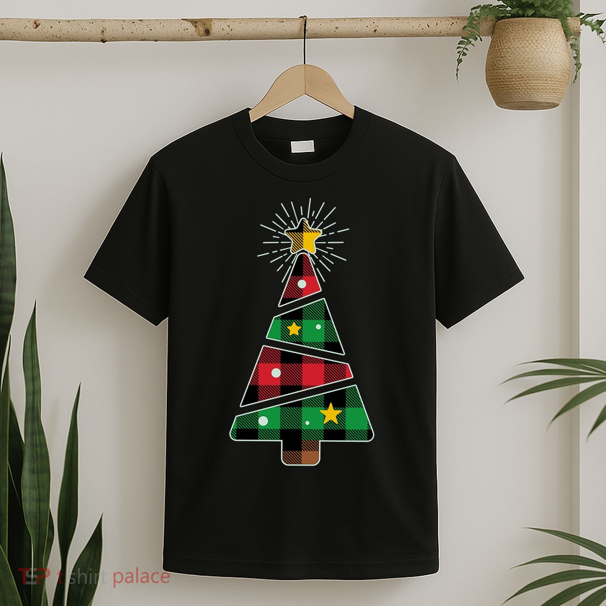 Christmas Multi Plaid Tree T-Shirt