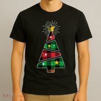Christmas Multi Plaid Tree T-Shirt thumb 3