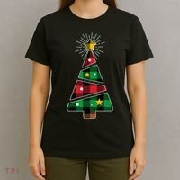 Christmas Multi Plaid Tree T-Shirt thumb 4