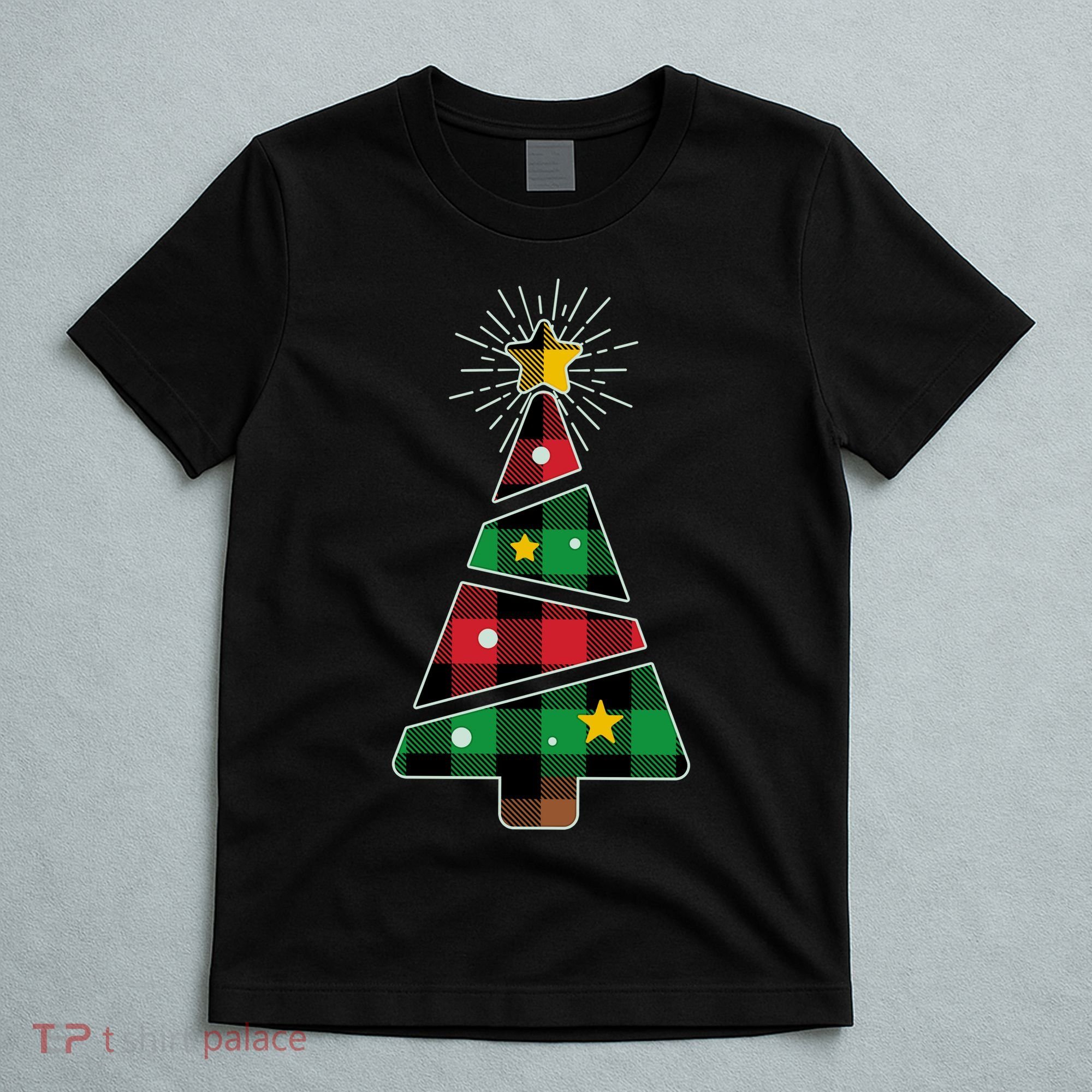 Christmas Multi Plaid Tree T-Shirt