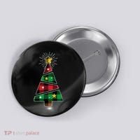 Christmas Multi Plaid Tree Button thumb 0