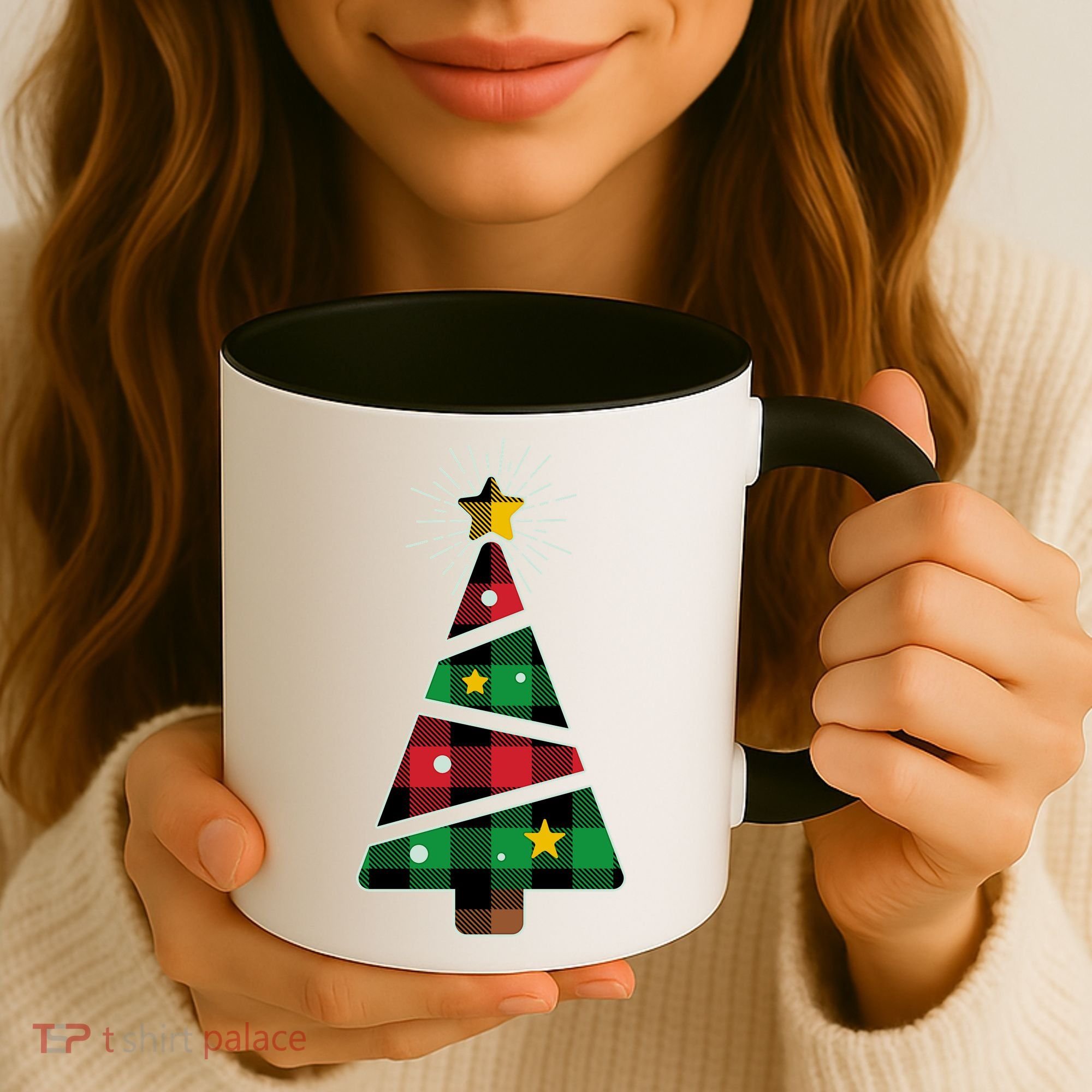Christmas Multi Plaid Tree Coffee Mug
