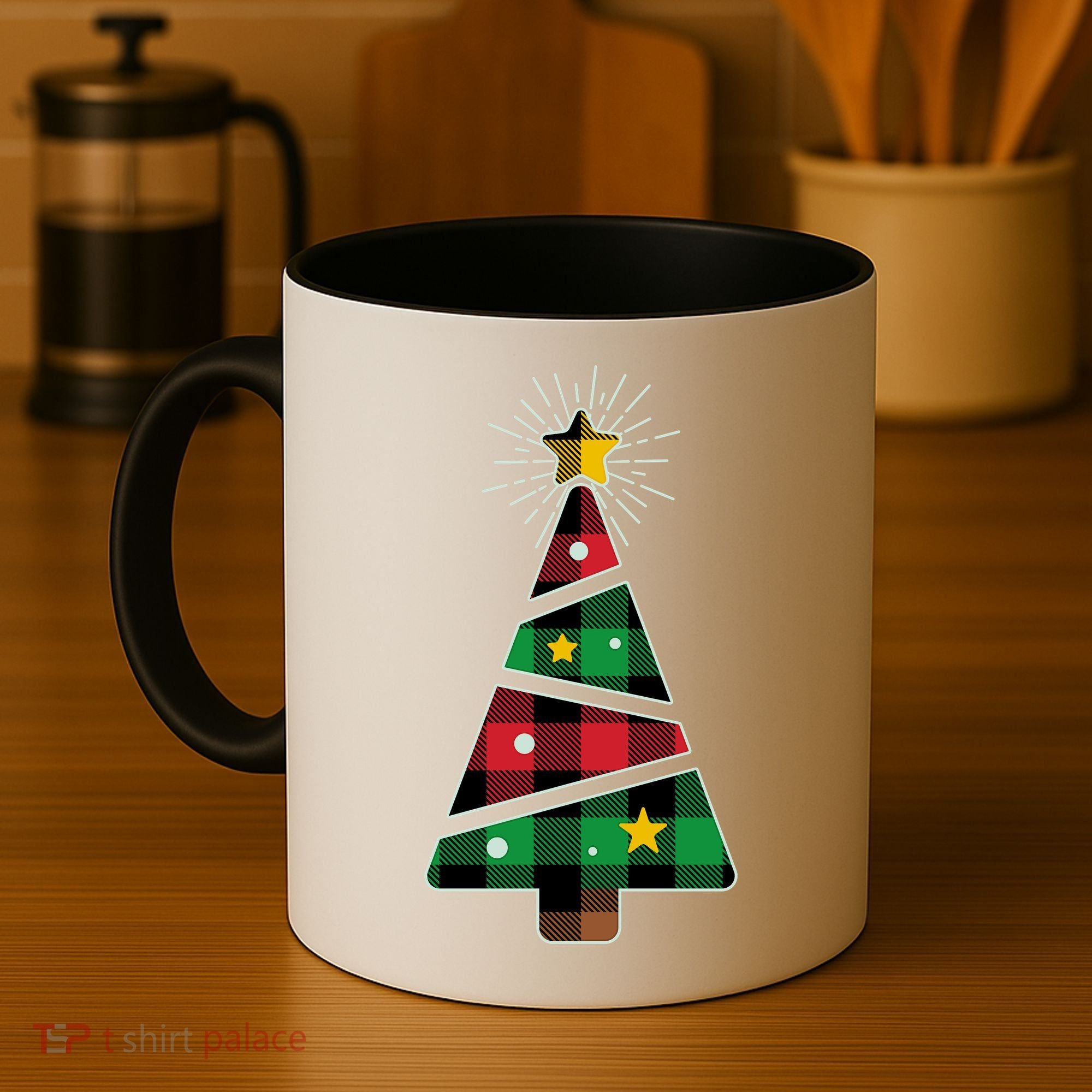 Christmas Multi Plaid Tree Coffee Mug