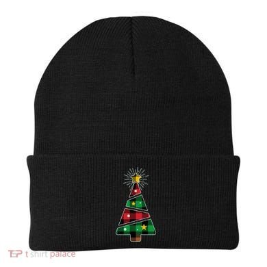 Christmas Multi Plaid Tree Beanie