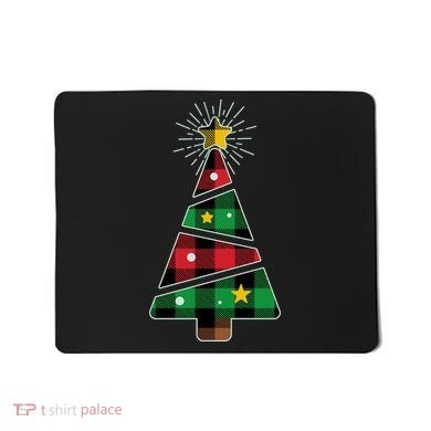 Christmas Multi Plaid Tree Mousepad