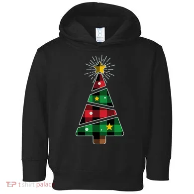 Christmas Multi Plaid Tree Toddler Hoodie