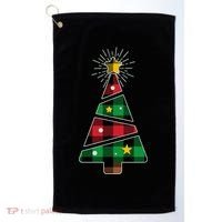 Christmas Multi Plaid Tree Golf Towel thumb 0