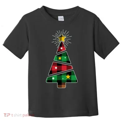 Christmas Multi Plaid Tree Toddler T-Shirt