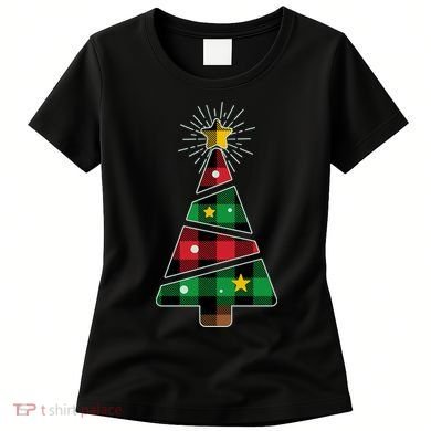 Christmas Multi Plaid Tree Women's T-Shirt