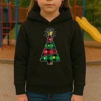 Christmas Multi Plaid Tree Kids Hoodie thumb 3