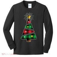Christmas Multi Plaid Tree Kids Long Sleeve Shirt thumb 0