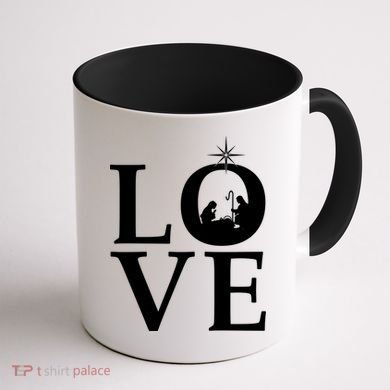 Christmas Nativity LOVE Coffee Mug back