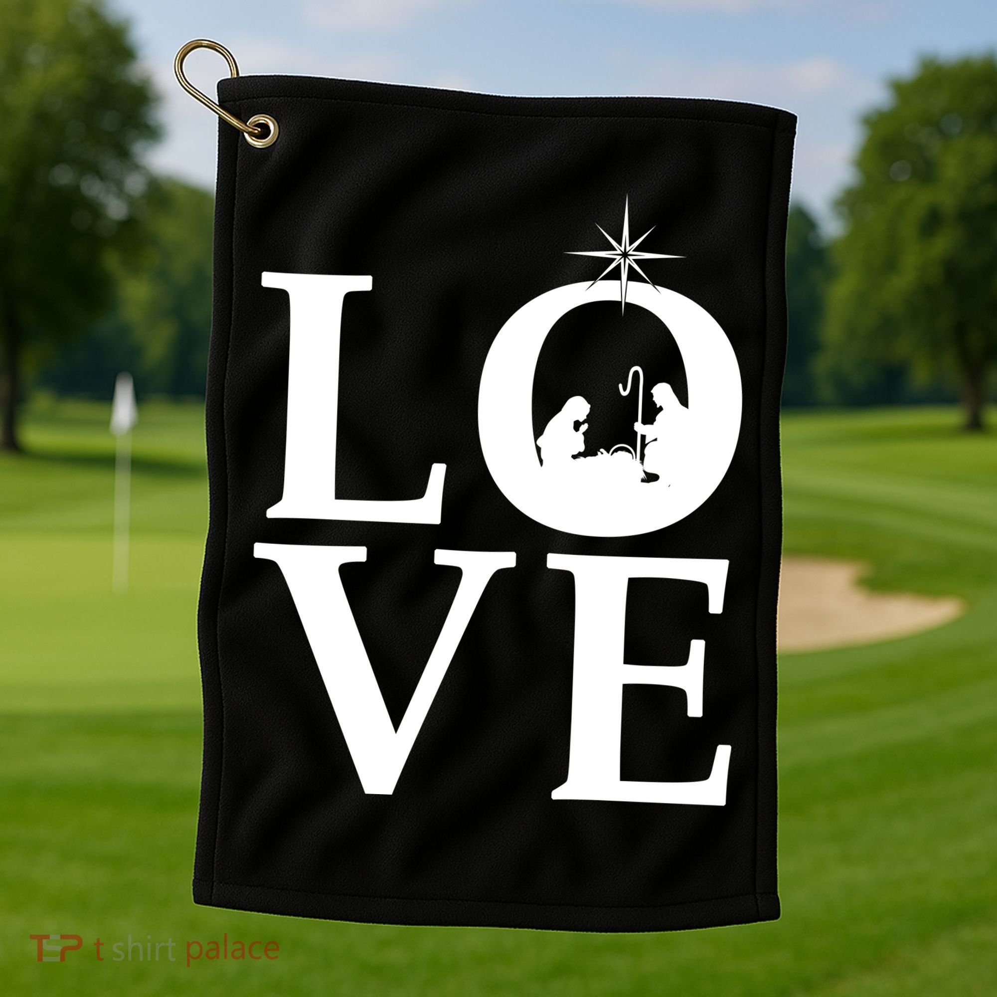 Christmas Nativity LOVE Golf Towel