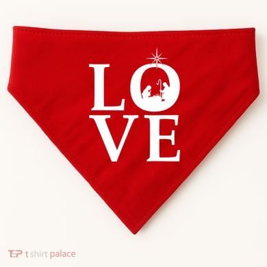 Christmas Nativity LOVE USA-Made Doggie Bandana