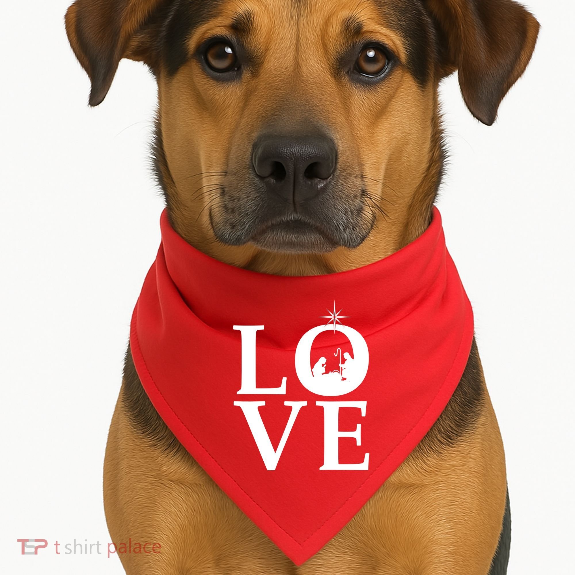 Christmas Nativity LOVE USA-Made Doggie Bandana