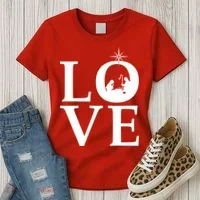 Christmas Nativity LOVE Women's T-Shirt thumb 3