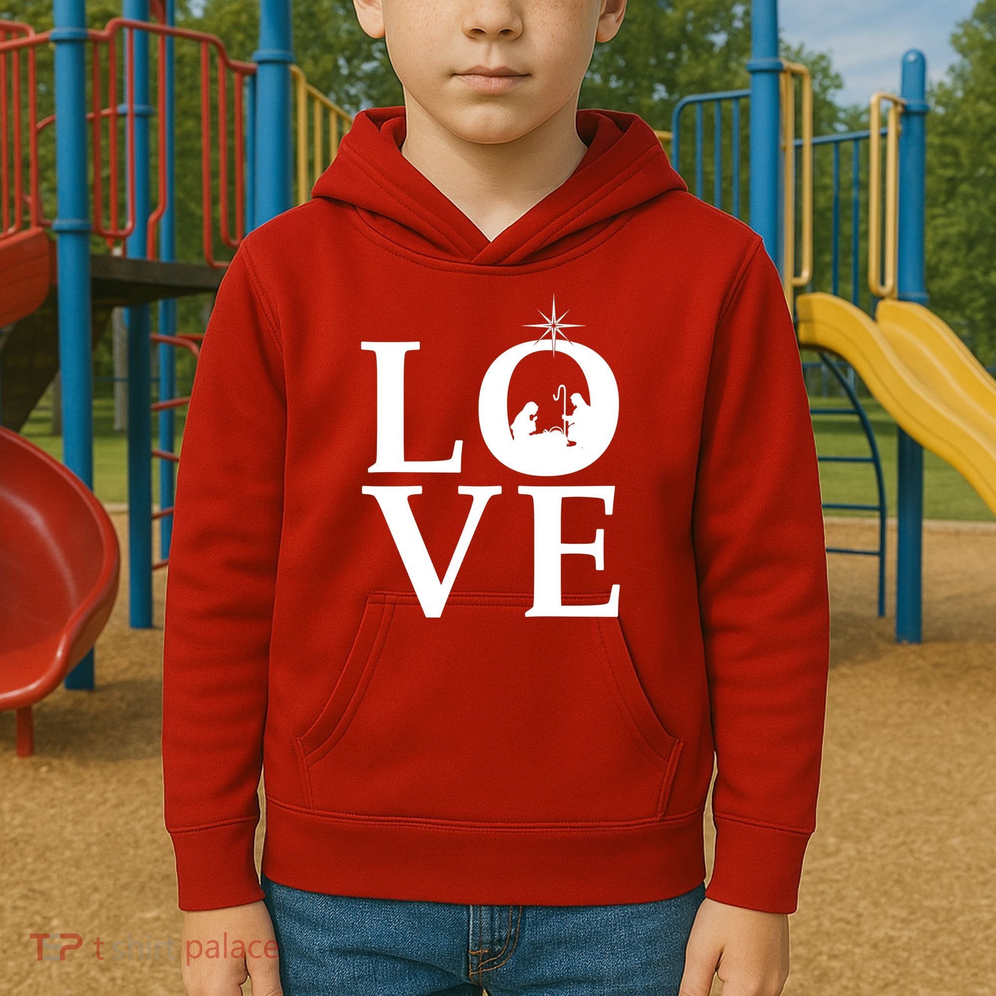 Christmas Nativity LOVE Kids Hoodie