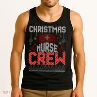 Christmas Nurse Crew Ugly Christmas Sweater RN Tank Top thumb 3