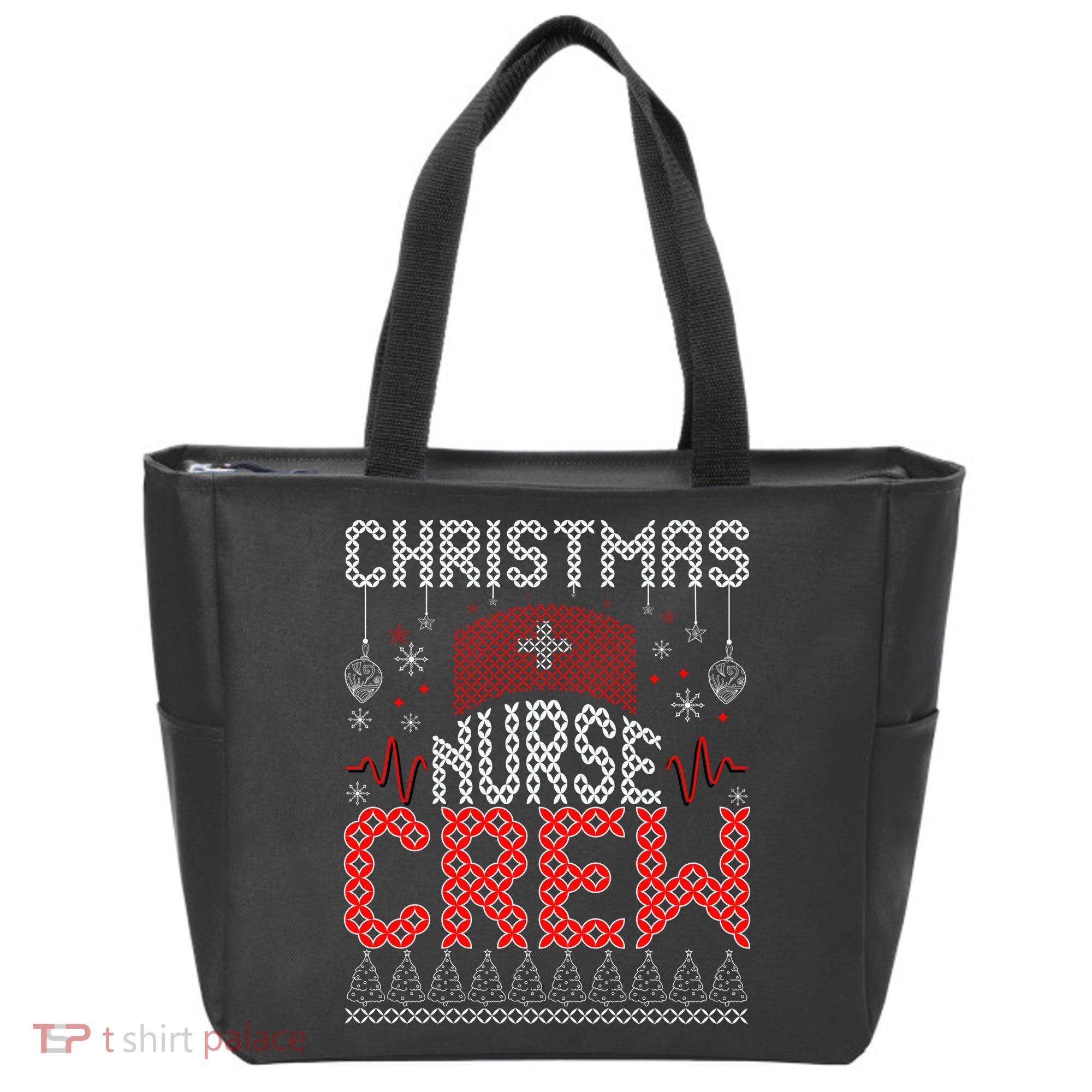 Christmas Nurse Crew Ugly Christmas Sweater RN Tote Bag